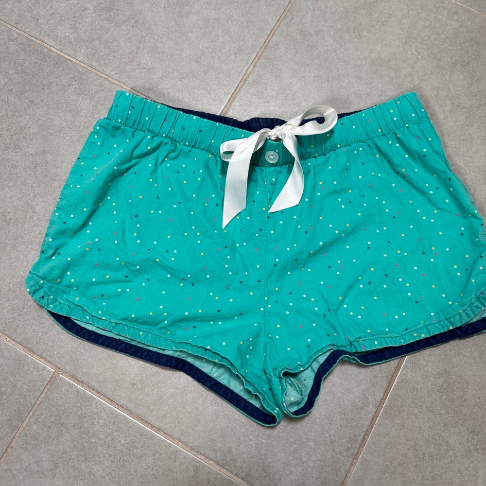 Xhilaration Teal Sleep Shorts with Polka Dots